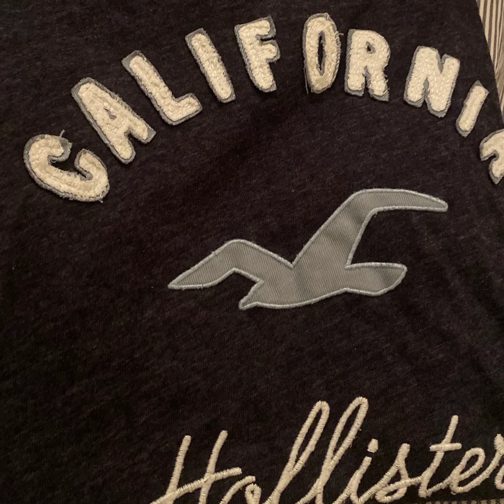 En mörk blå t-shirt! Med märket hollister<3 . T-shirts.