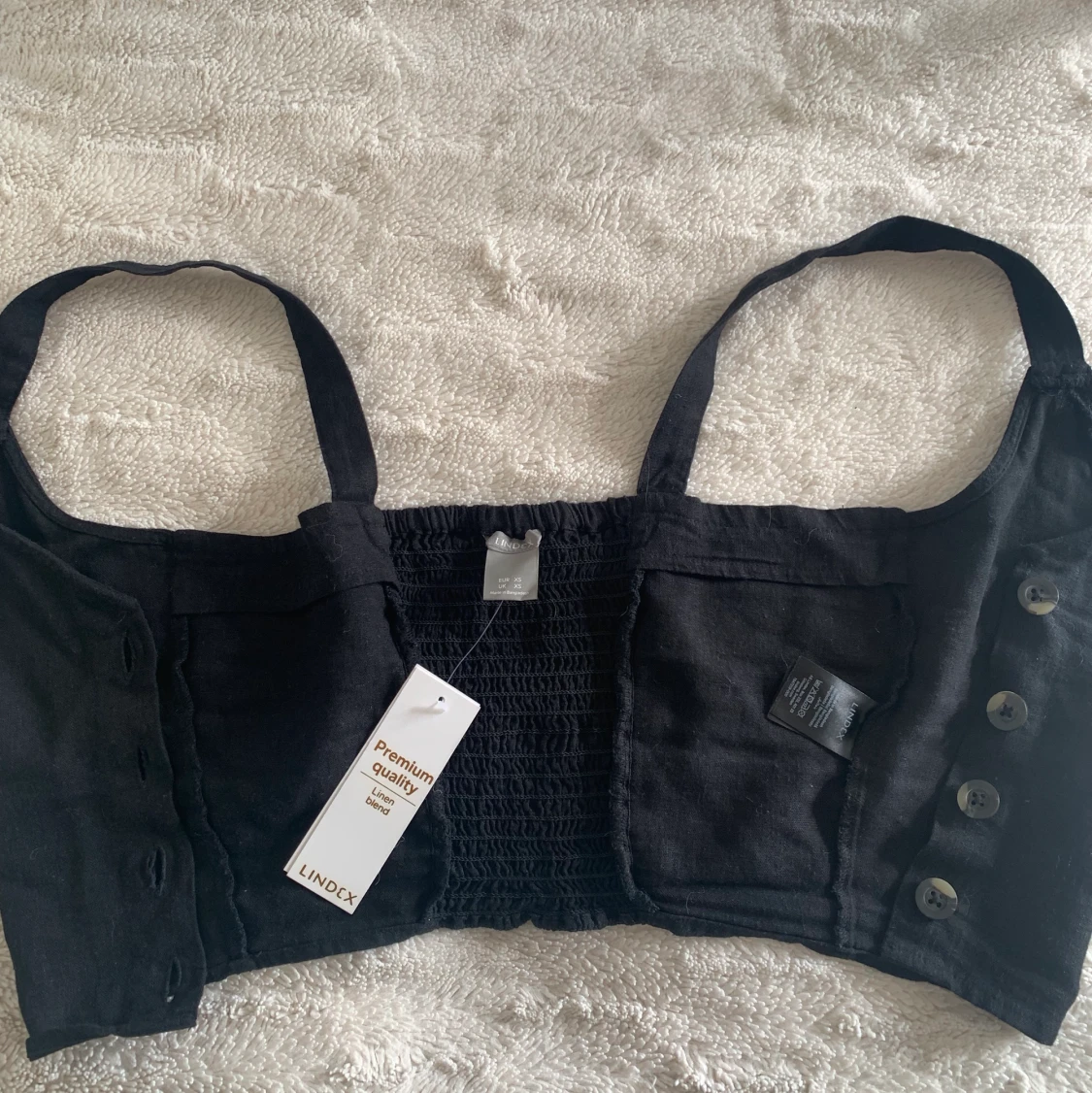 Svart linne topp  - 90