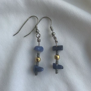 Blue agate earrings  - Cute drop earrings made of blue agate. Free of nickel. Handmade 💗