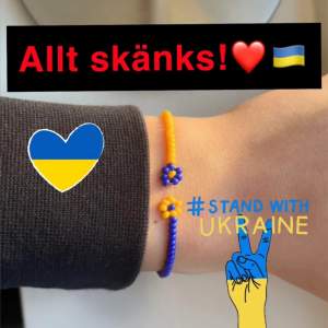 Hej! Jag vill vara med och stötta Ukraina! Därför kommer jag nu sälja dessa armband för 55kr alla pengar skänks till UNHCR för att hjälpa Ukraina 🇺🇦  Jag hoppas med dessa armband att få fler folk vilja vara med att stötta. Vill ni inte köpa dessa armband rekommenderar jag er att själva skänka en slant till valfri organisation om ni har möjlighet ❤️