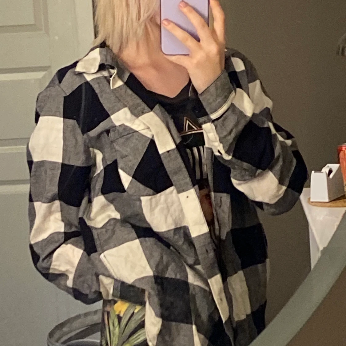 Rutig flanellskjorta 