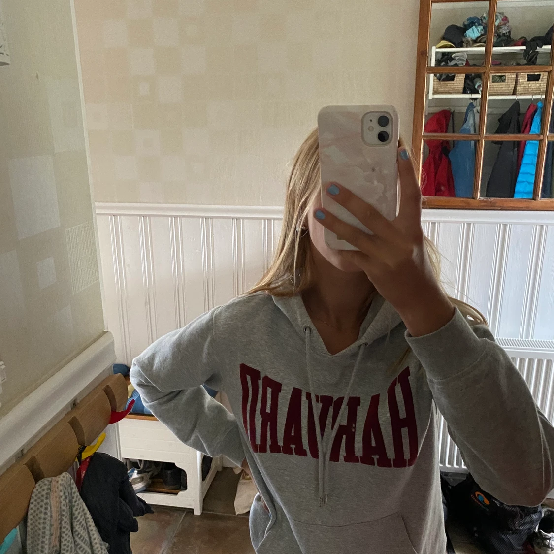 Harvard Hoodie Grå