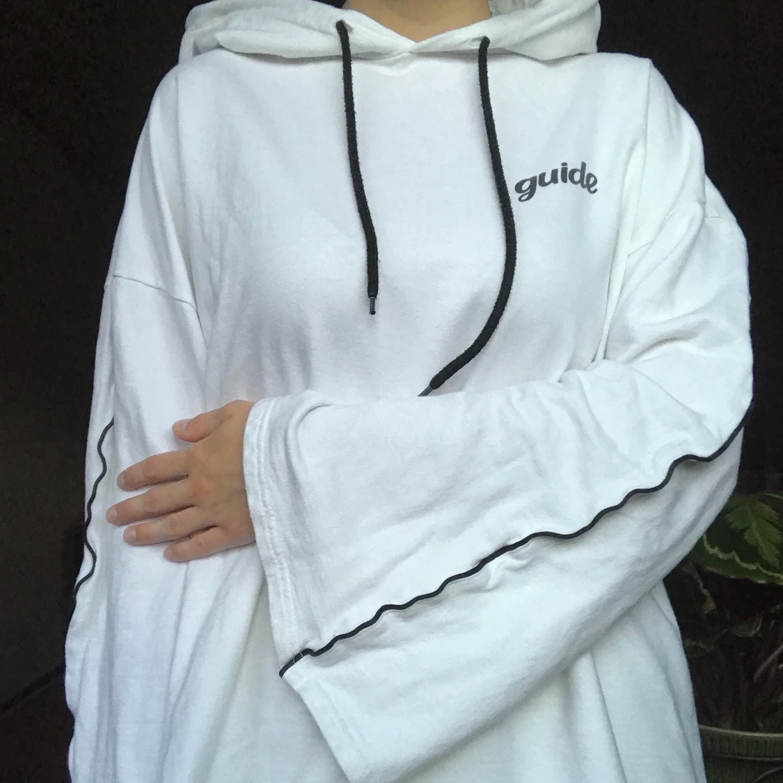 Oversized vit huvtröja - 91