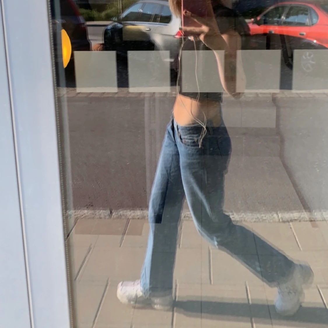 Low rised jeans (svart)  - 90