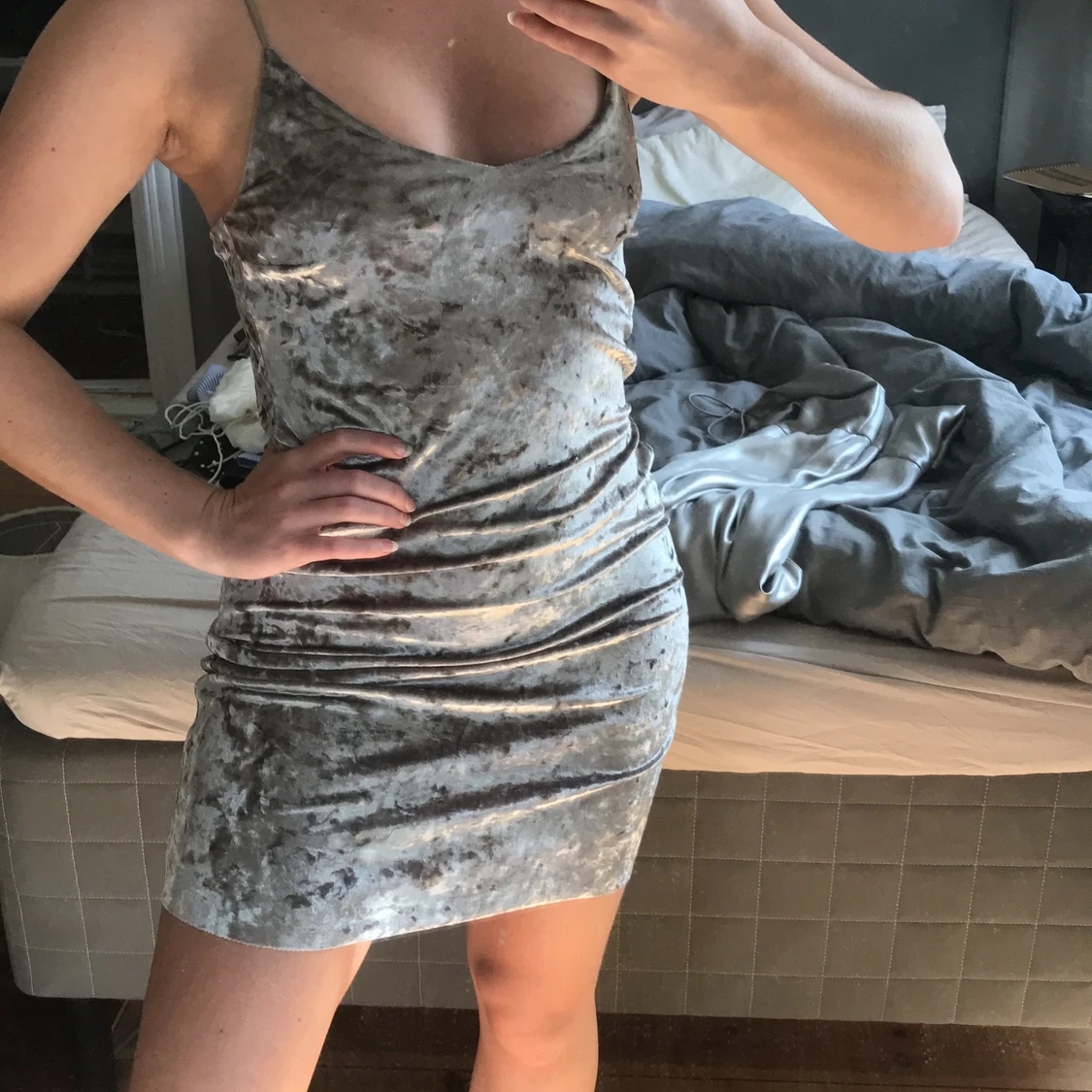 Na-kd silvrig klänning