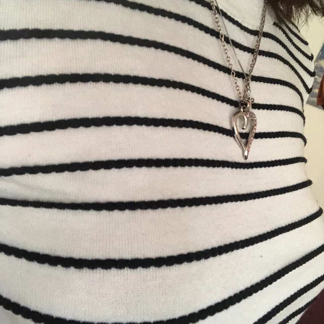 Randig stickad t-shirt - 90