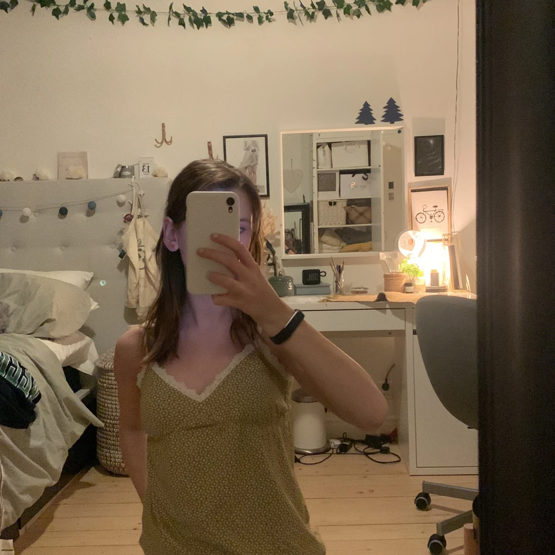 Grön & brunt linne - 90