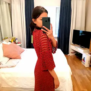 Long, knitted red dress. Unused. 