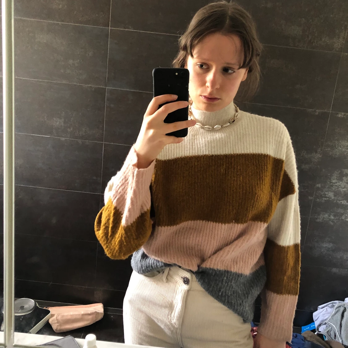 Söt stickad tröja M S - 90