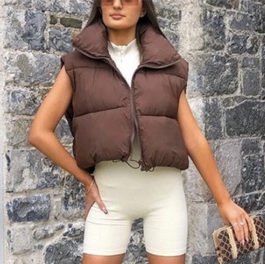 Mörkbrun puffer väst - 90