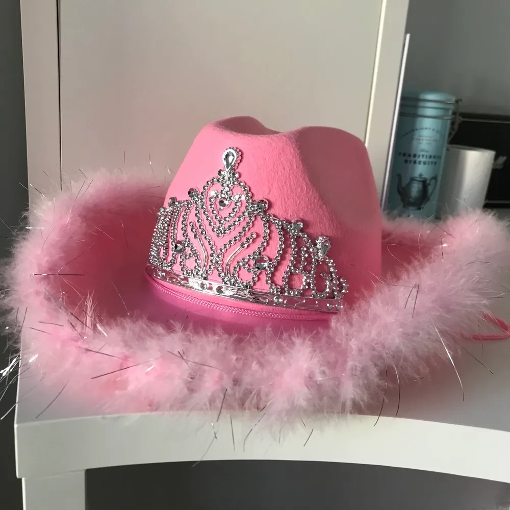Jättefin rosa cowboyhatt som är perfekt nu till halloween! Den är endast använd en gång och ser helt ny ut. En budgivning startas om fler är intresserade 💖. Övrigt.