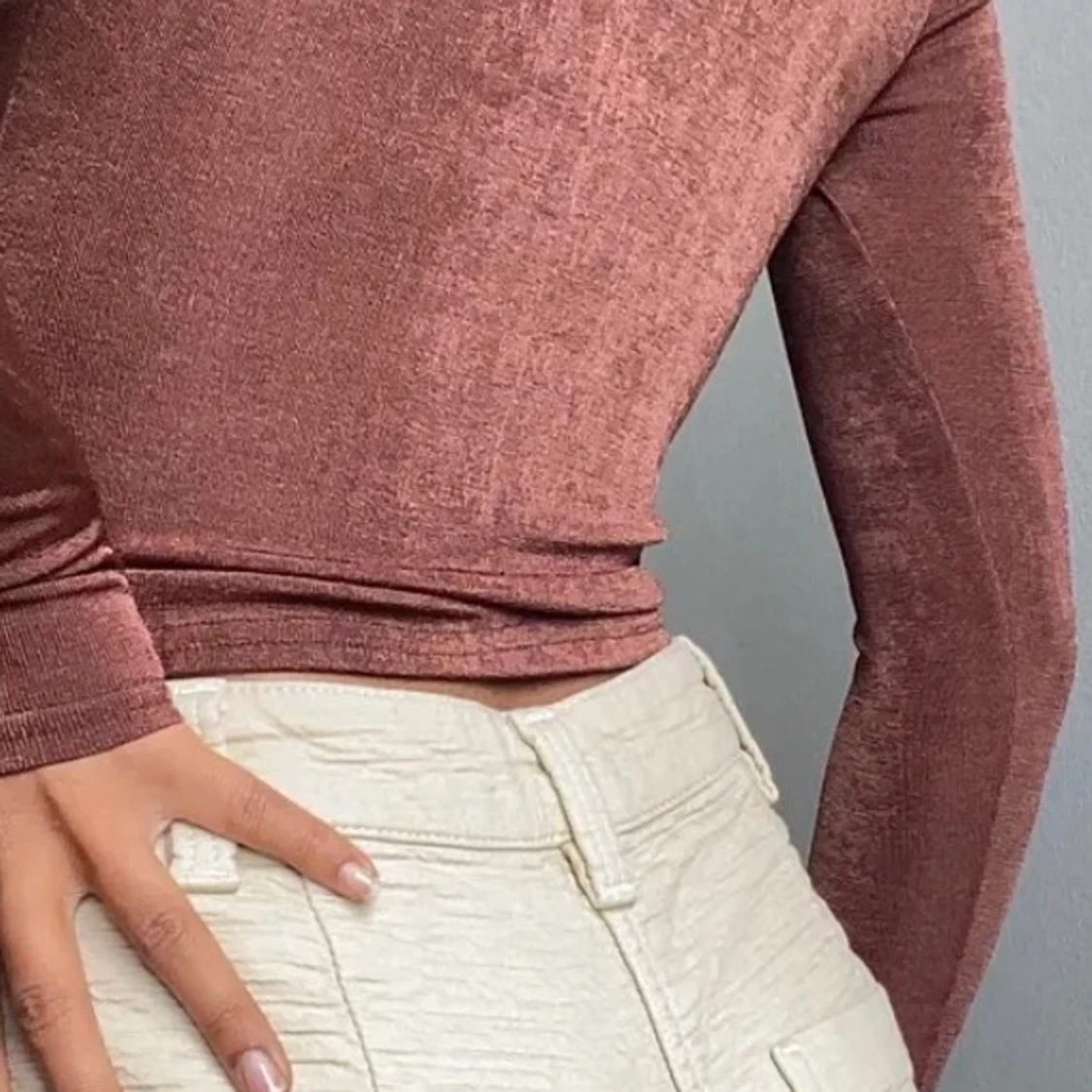 Långärmad tröja i chokladfärg🤎 - 91