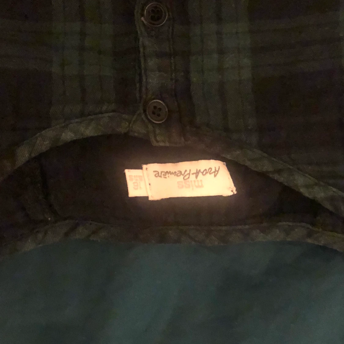 rutig grön klänning - 91