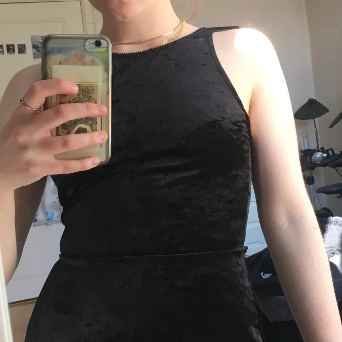 Svart klänning i sammet - 90