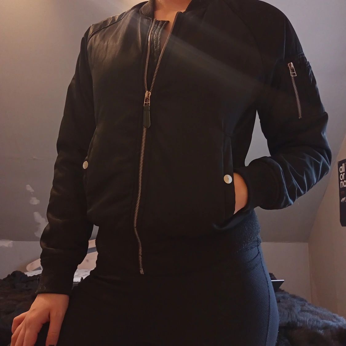 Svart bomberjacka - GRATIS FRAKT! - 90