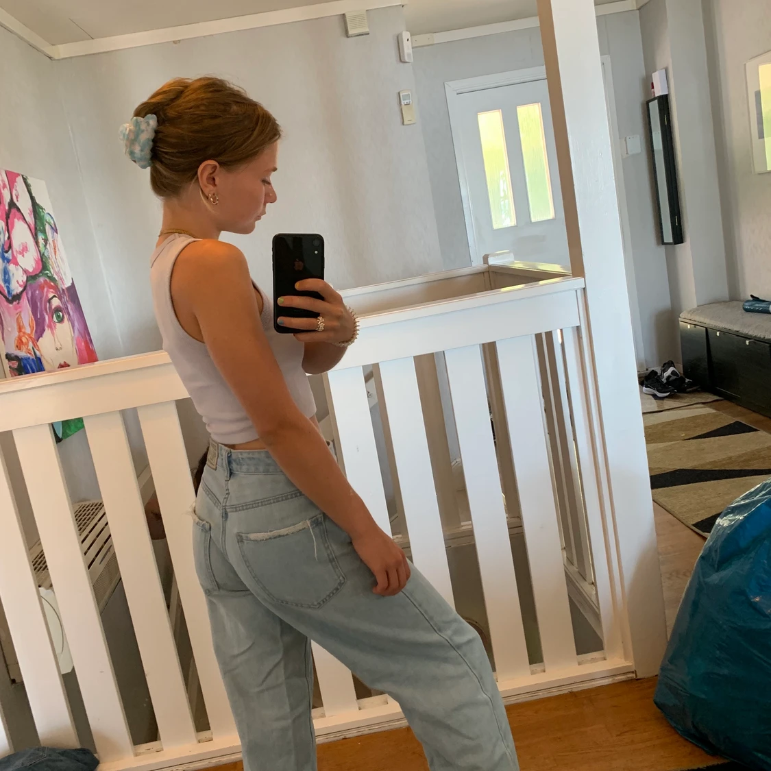 Ljusblå byxor  - 90