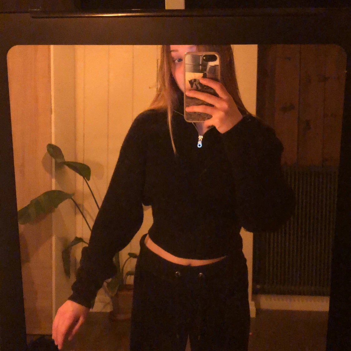 Stickad tröja med halv dragkedja🌸 - 90