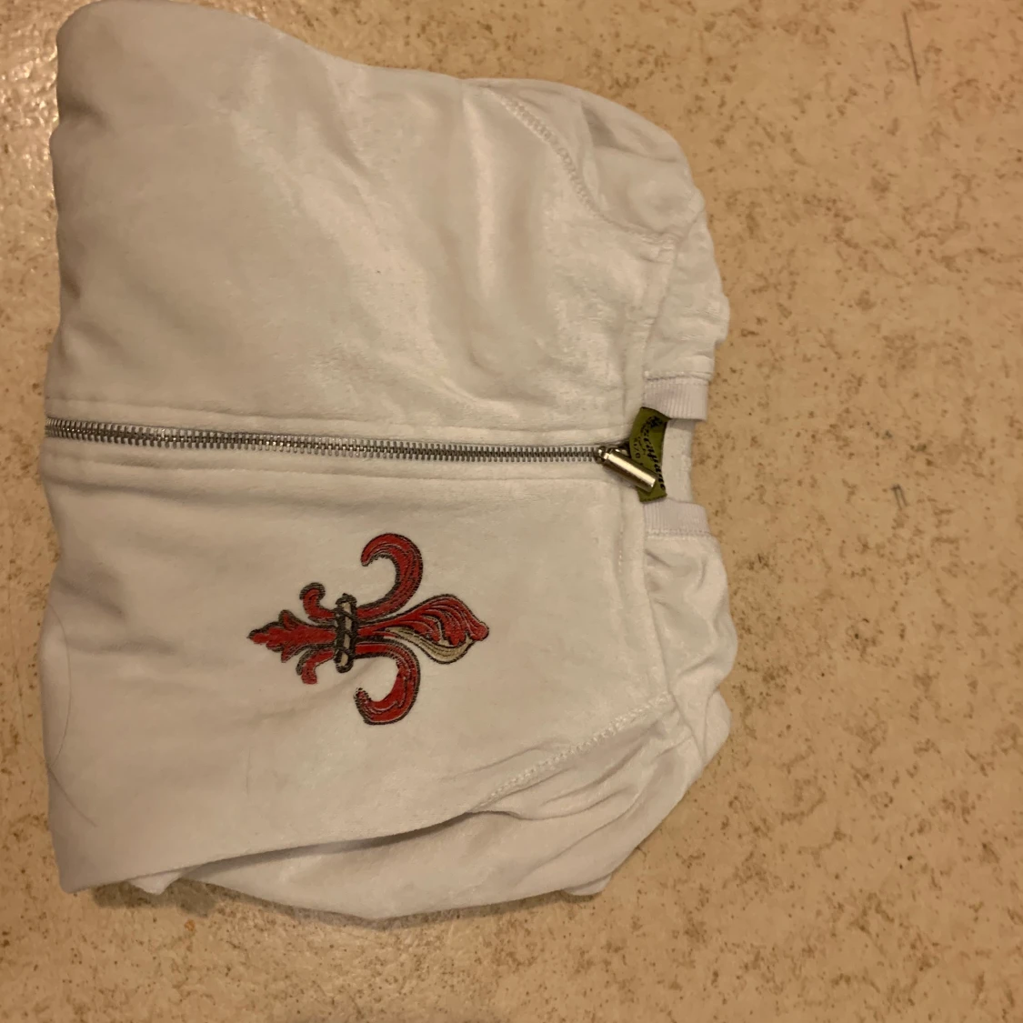 Crooped veloure hoodie 