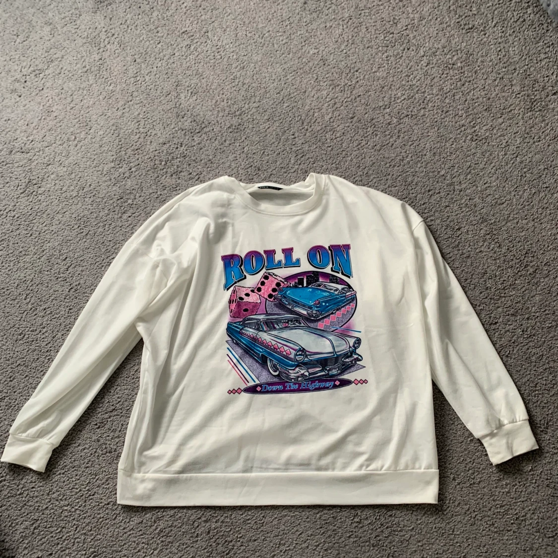 Vit trösa med tryck i str.xs - 90