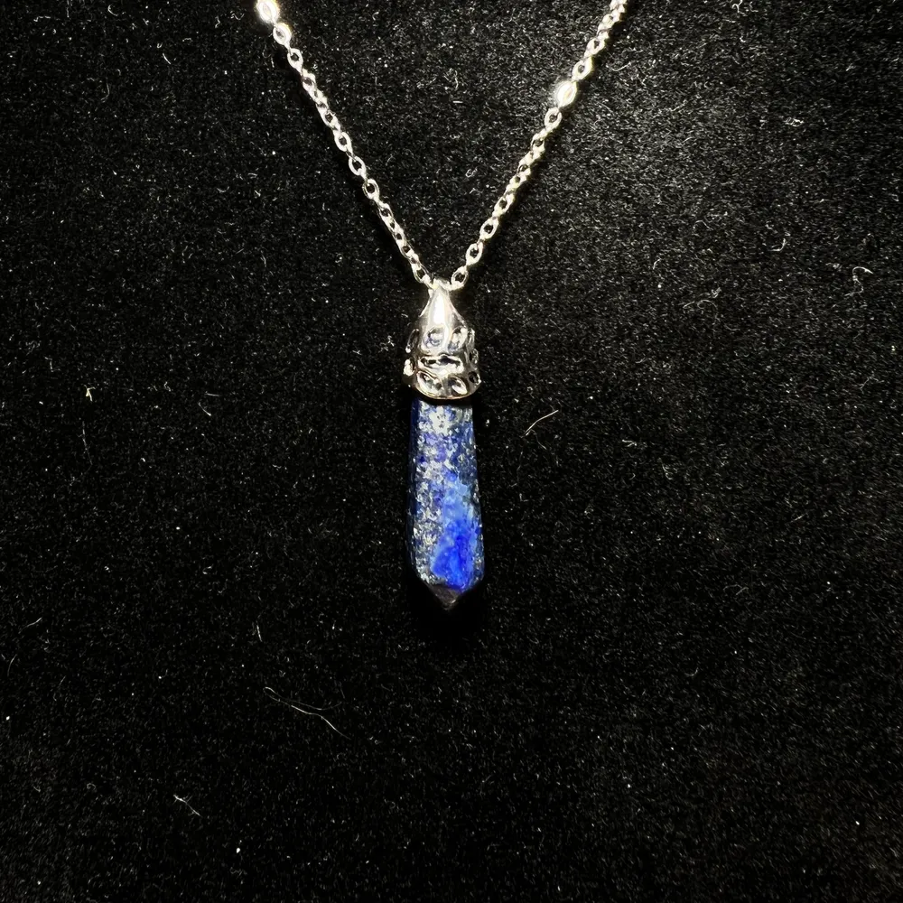 Halsband i rostfritt stål med lapis lazuli berlock💙 Fri frakt✨. Accessoarer.