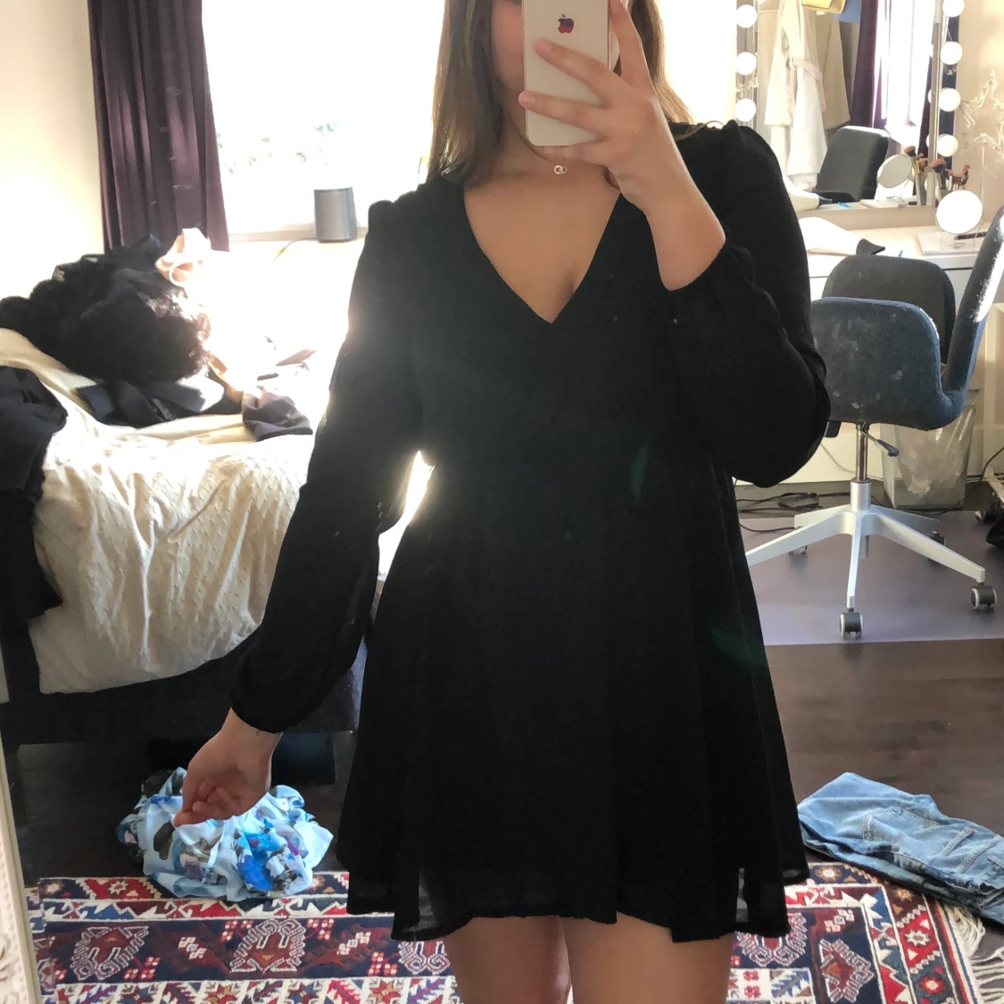 Tunn svart sommarklänning strl 36