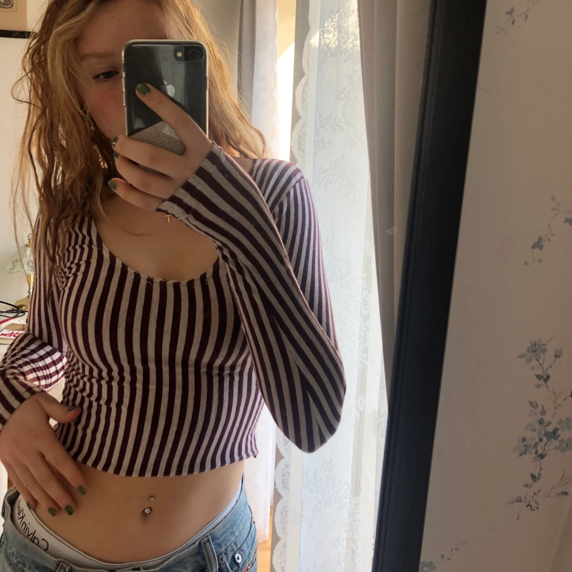 Randig långarmad tröja