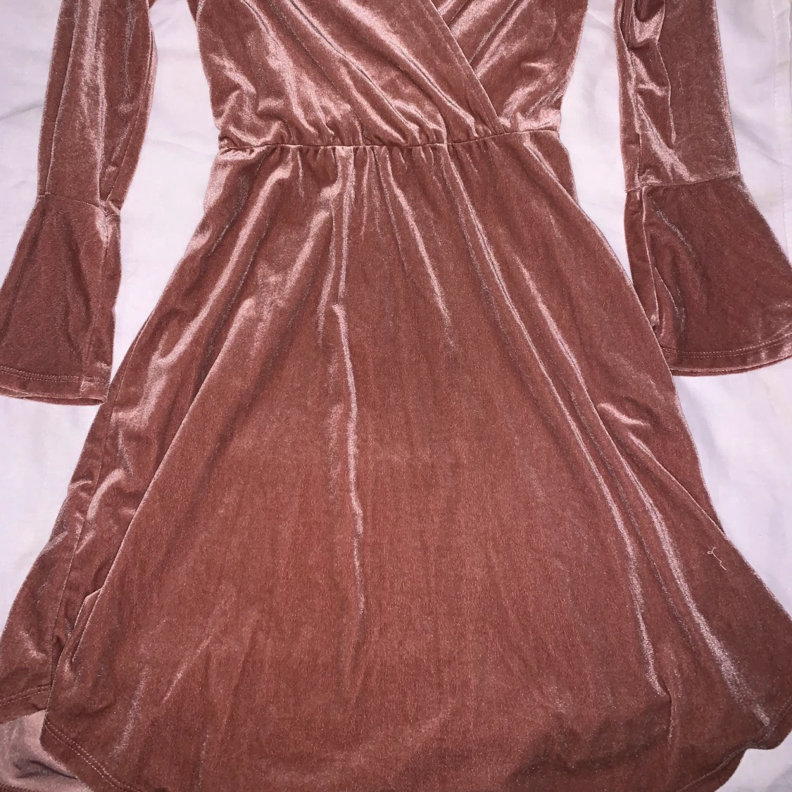 Sammet champagne rosa klänning - 90