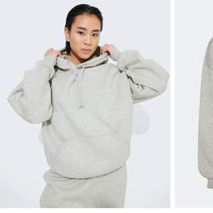 Grå oversized bikbok hoodie. En liten gul fläck vid innerarmen. Original pris 299kr 