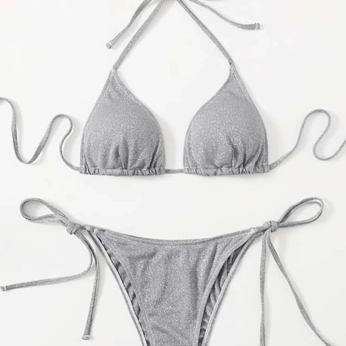 Fin silver glittrig bikini