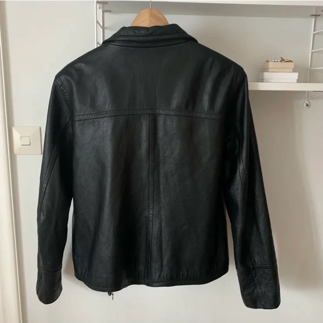 Vintage svart skinnjacka - 91