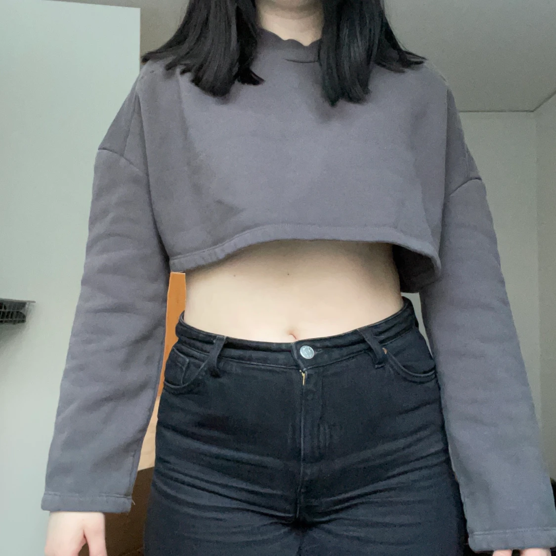 LXA cropped sweatshirt 01 dark gray - 90