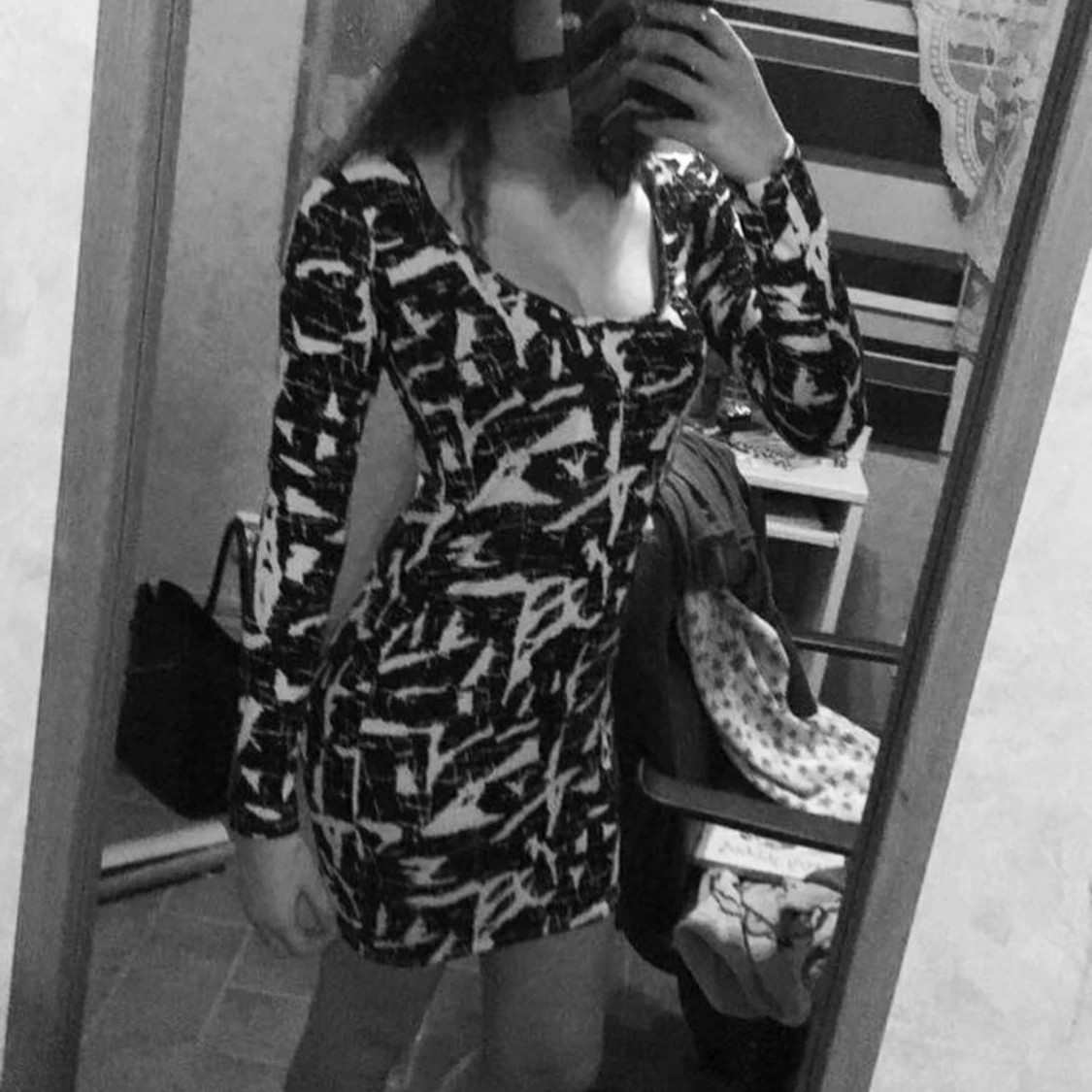 Svartvit klänning, strl S - 90