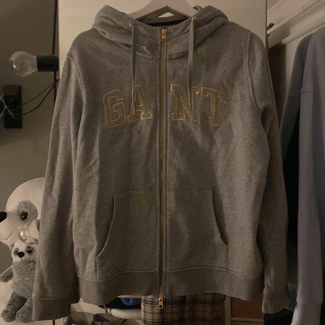 Grå Gant Hoodie med guld detaljer