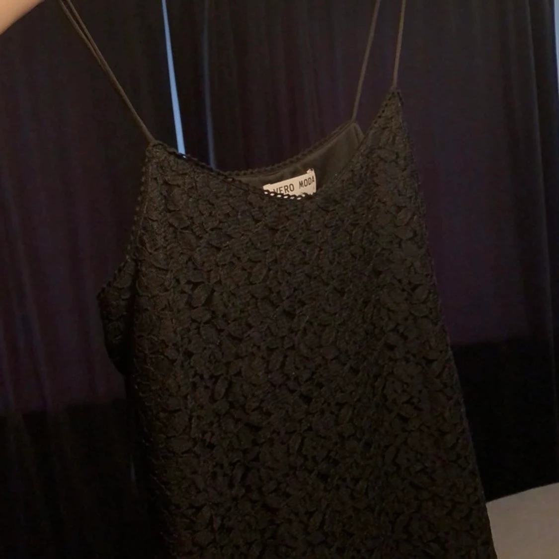 Svart spets linne stl s/m