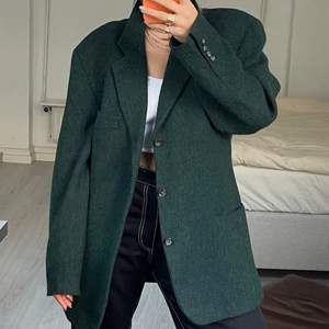 Boss oversize wool blazer in green 