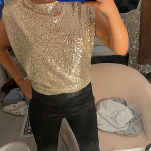 Glitter topp - Säljer denna glitter topp från Gina, helt oanvänd. Köpte den för en fest men kom ej till användning. Sjukt fin och sjukt festlig men kommer ej komma till användning för mig. St M