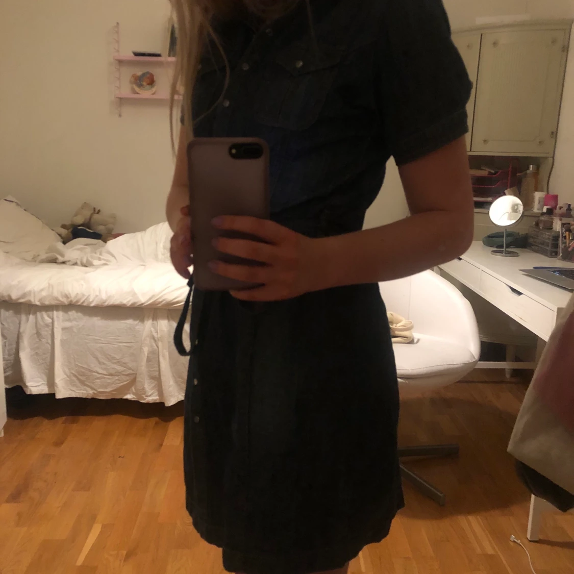 Mörkblå Jeansklänning