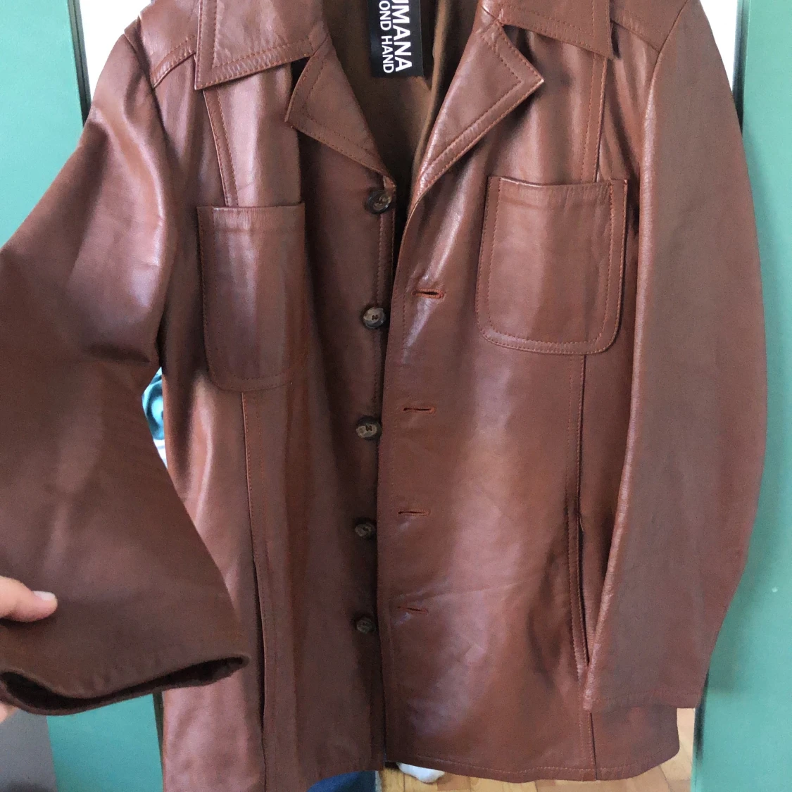 Brun läderjacka  - 91