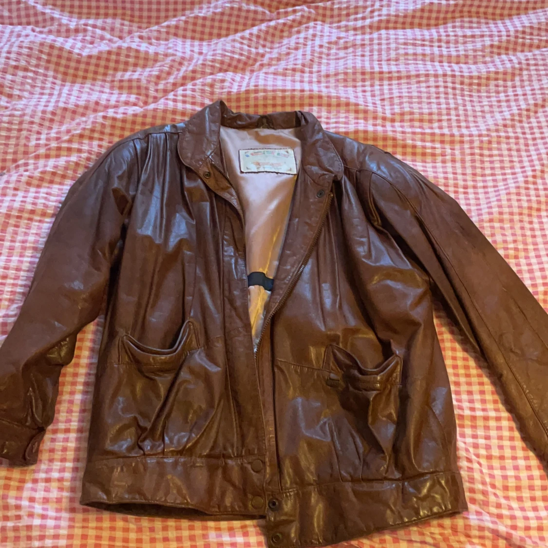 Brun läderjacka!  - 90