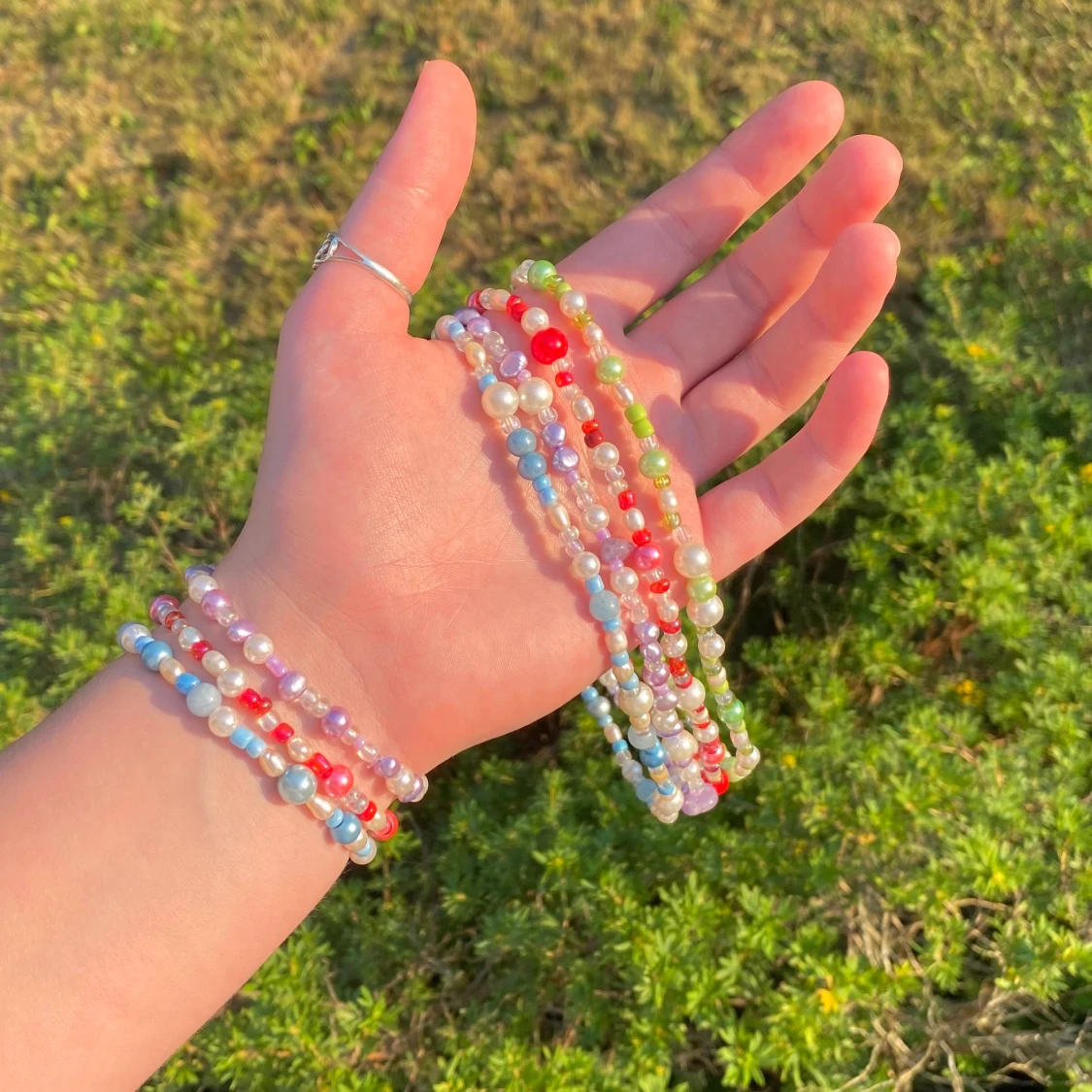 Pärlade halsband och armband