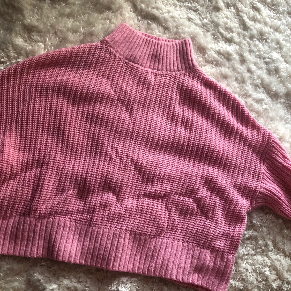 Rosa stickad tröja  - 90