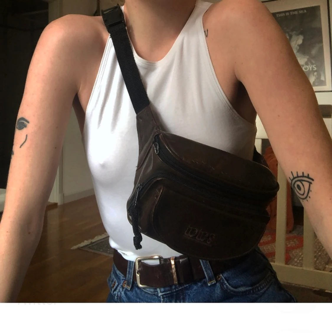 Väska i brunt skinn - 90