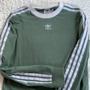 Adidas sage green tröja - Sage grön tröja från adidas i storlek XS. Köptes på Topshop i Dublin för några år sedan men har aldrig riktigt använt den och nu är den för liten. Fint skick🌞