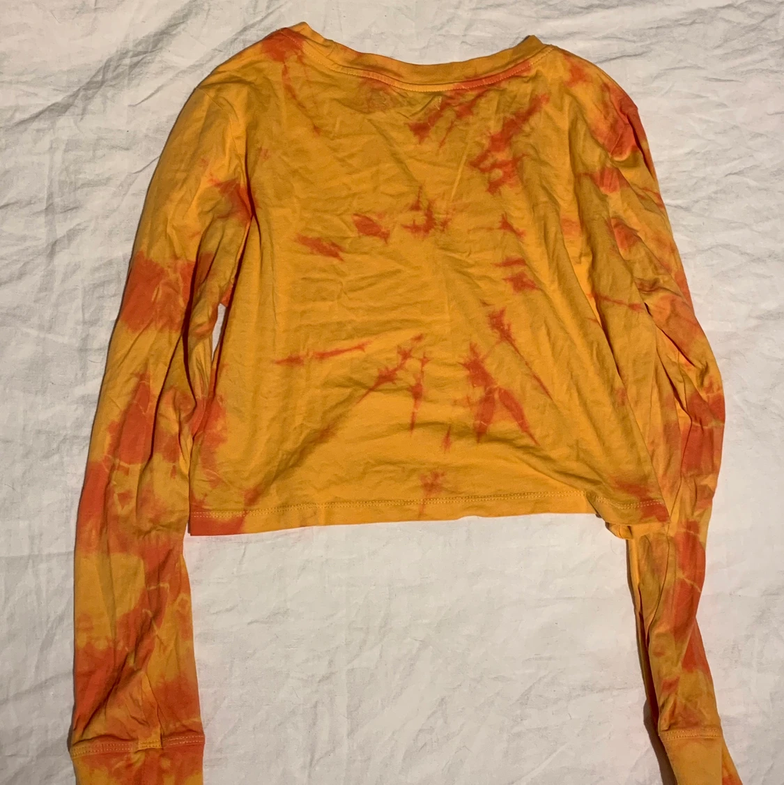 Tie-dye långärmad gul/orange topp!! - 91