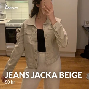 Jeans jacka beige  - Nyskick, strl M men mer som S