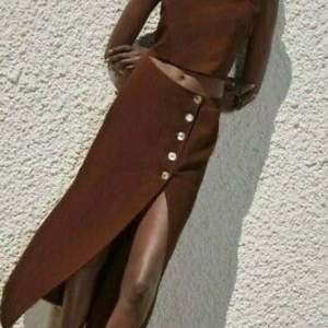 Zara line brown total midi skirt and top size small