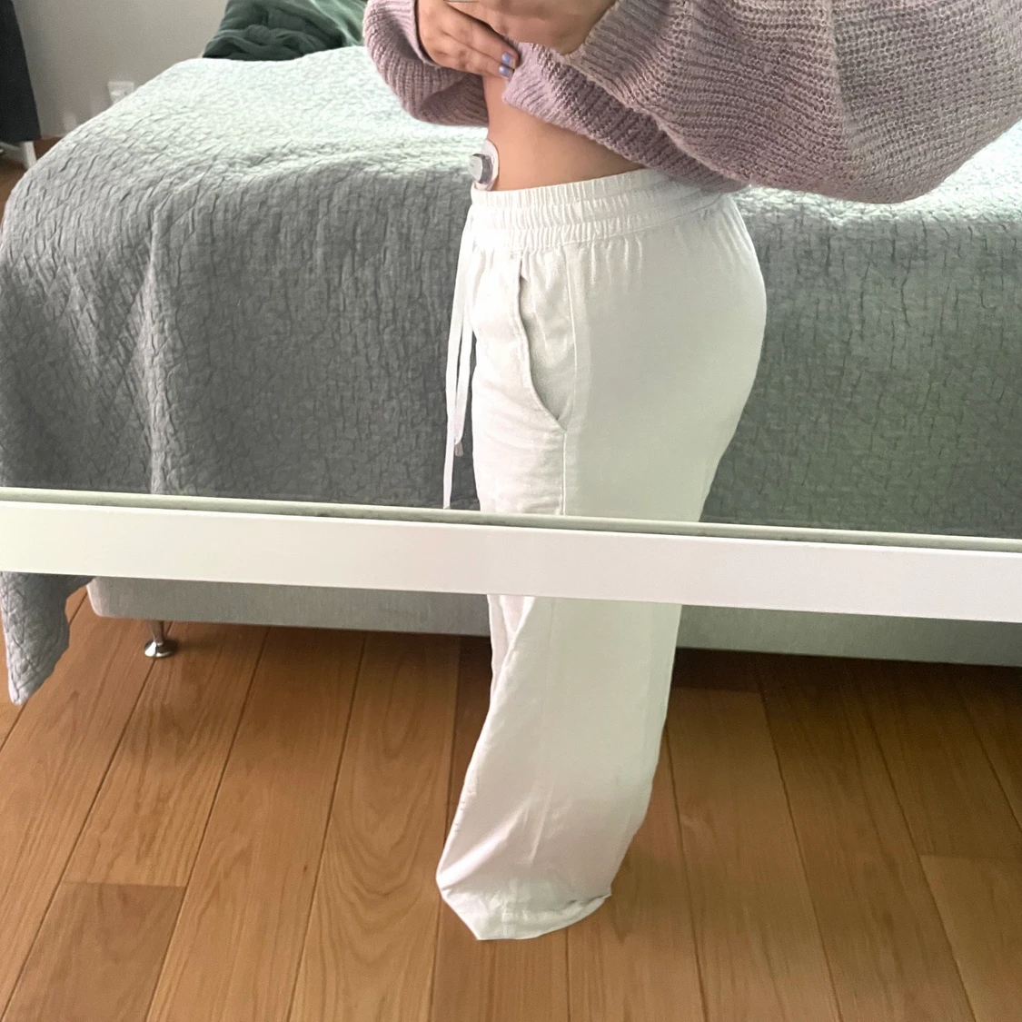 Vita linnebyxor - 90