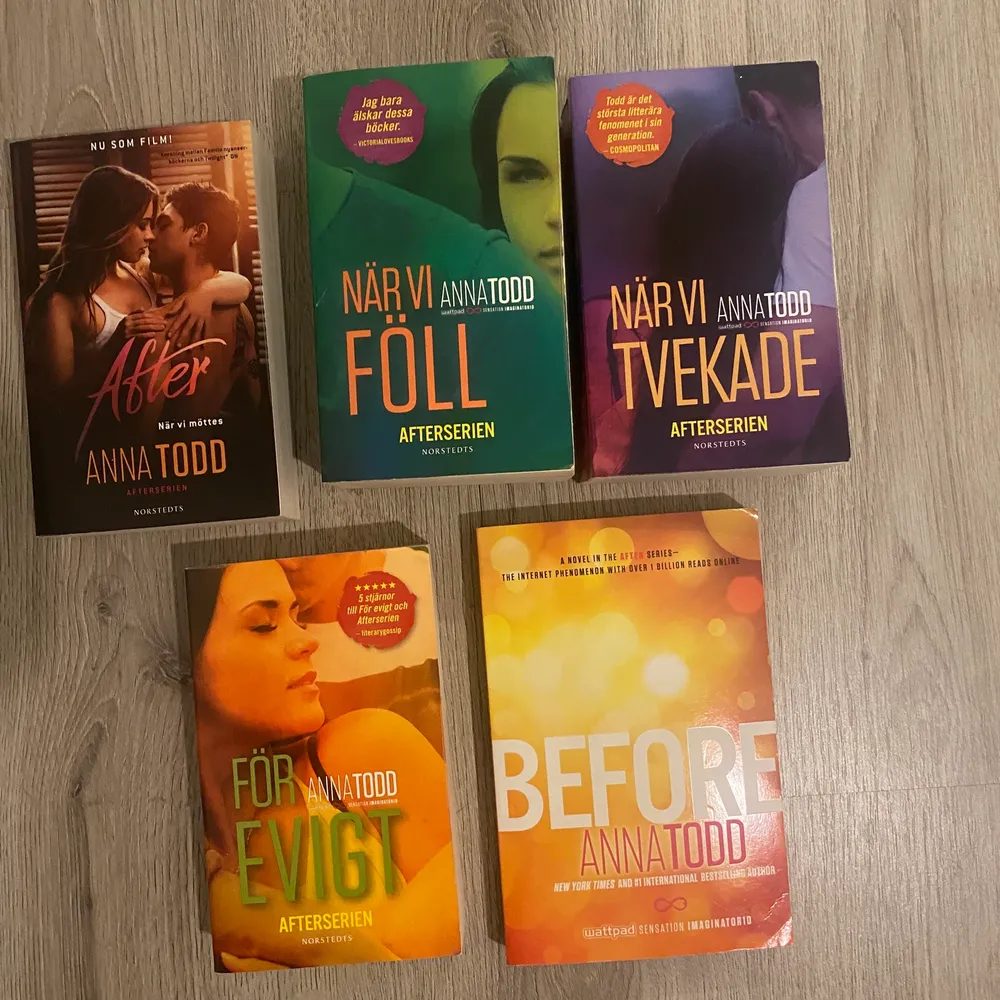 Hela After bokserier. 4 första böckerna är på svenska och den sista before är på engelska. Pris kan diskuteras . Övrigt.