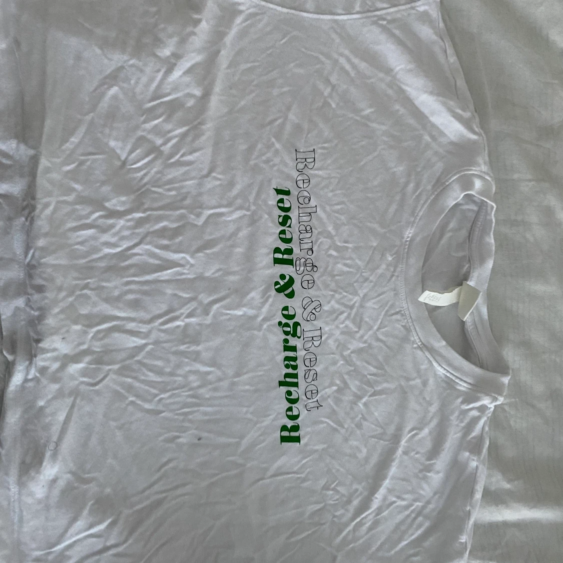 Croppad T-shirt med tryck