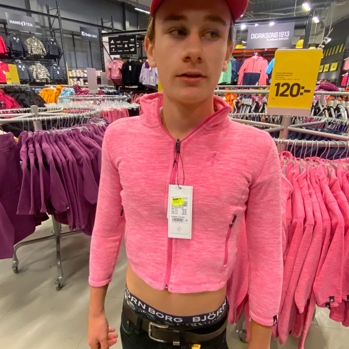 Rosa Fliströja för svettiga män - 90